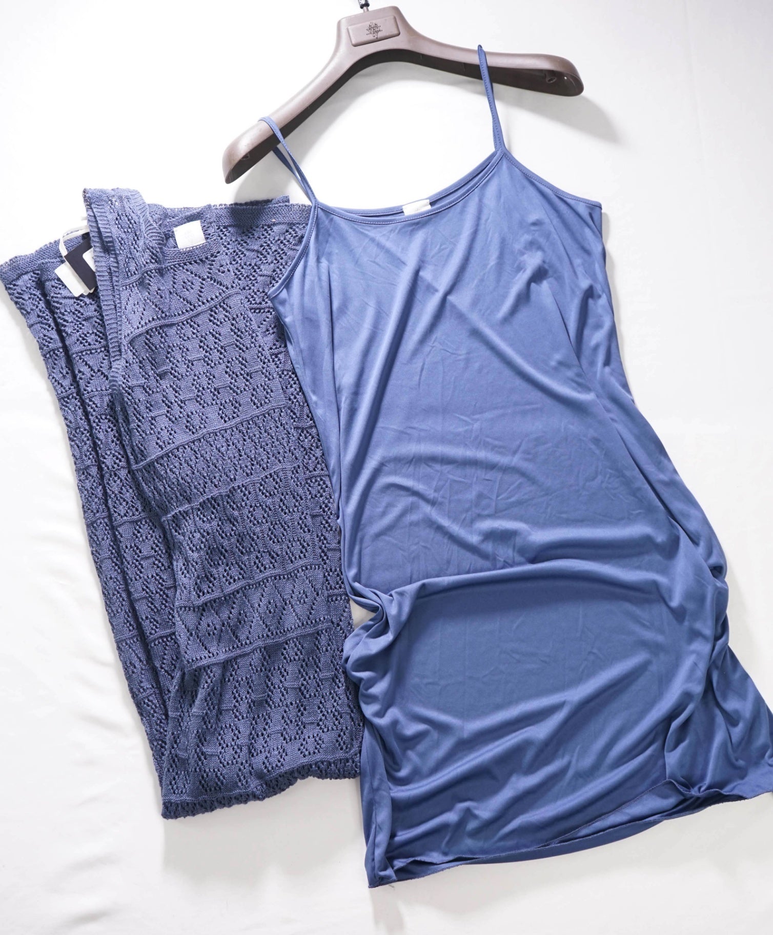 $515 ELEVENTY - Navy Blue Linen/Cotton Dress - M