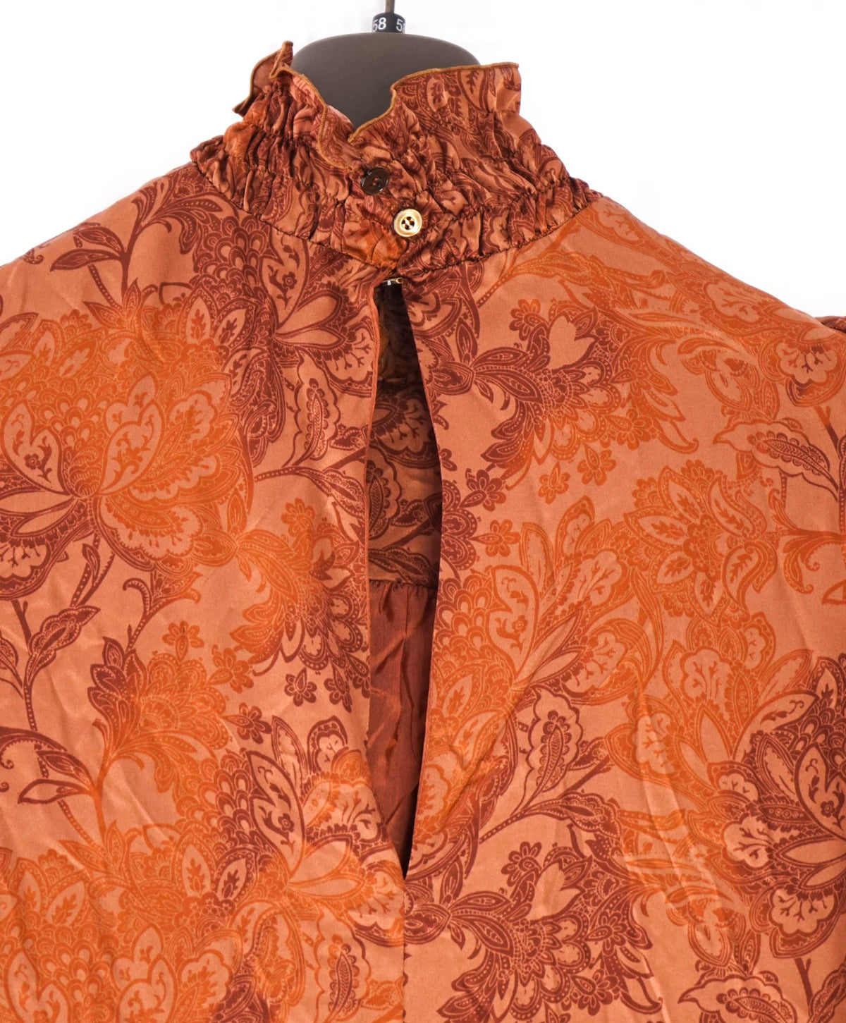 $795 ELEVENTY - Bronze Floral SILK Dress - 2 US (40 EU)