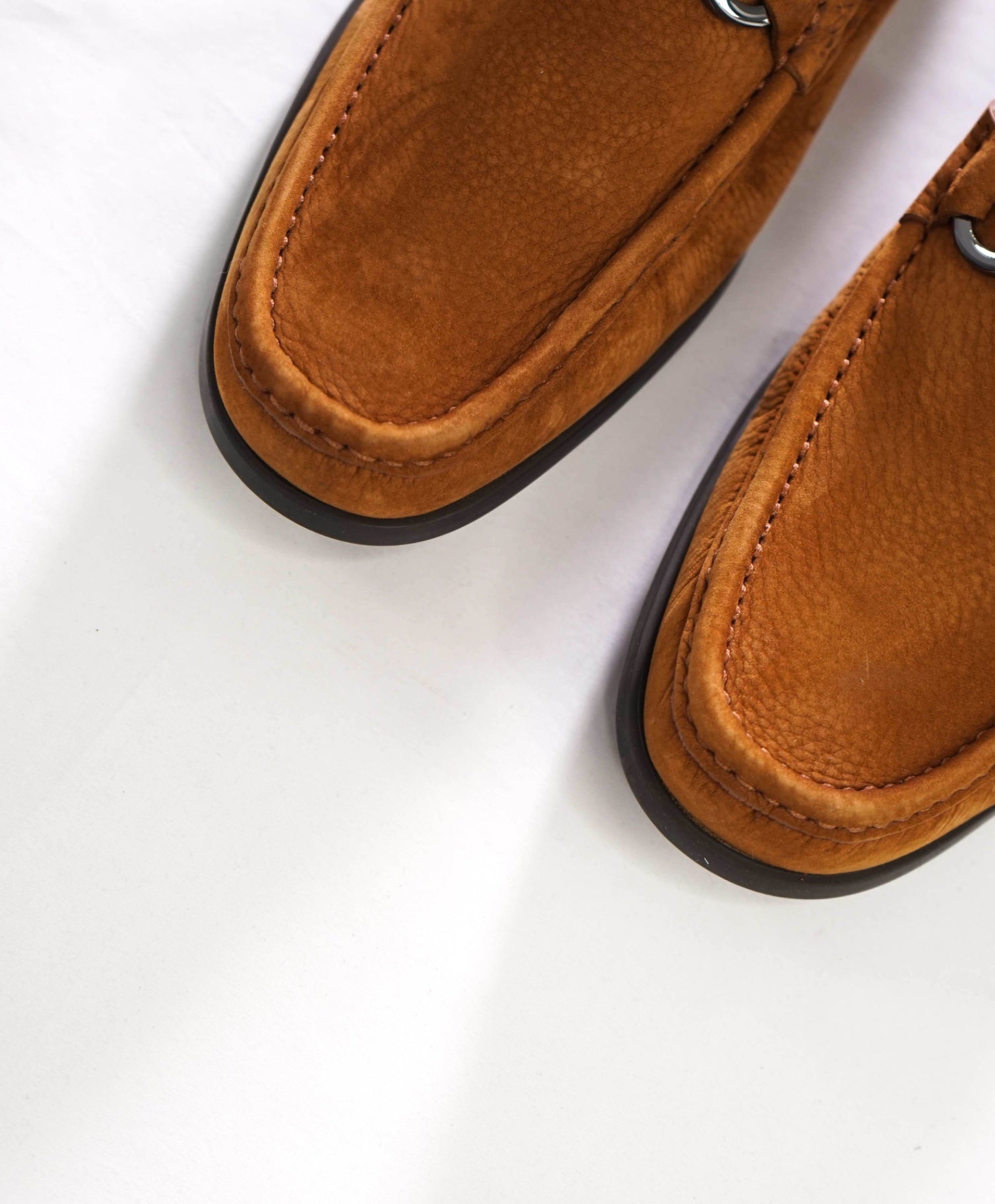 $850 FERRAGAMO - "GRANDIOSO" Brown Suede Loafers - 11 EE