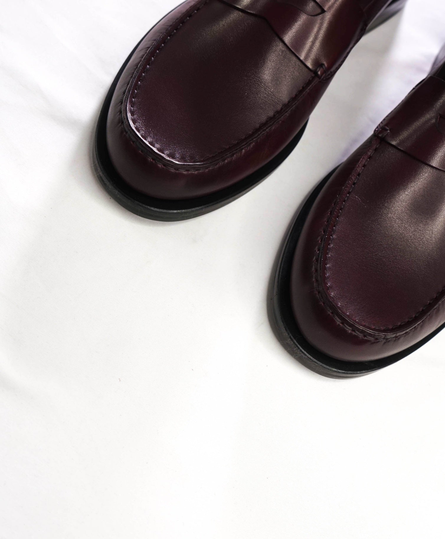 FERRAGAMO - "BACCO" Dark Burgundy Leather Loafers - 11 EE