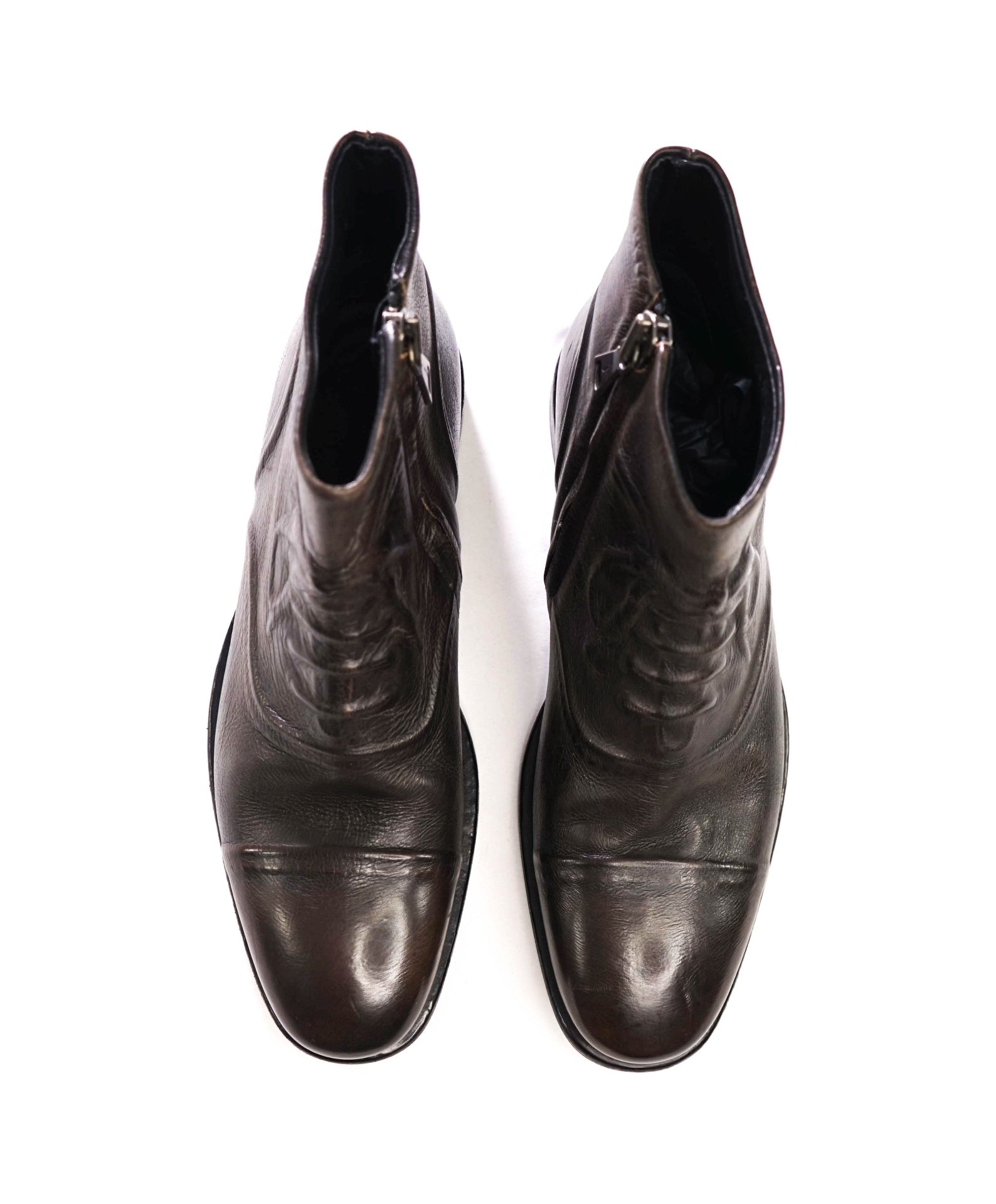 $898 JOHN VARVATOS - "GHOST" Brown Leather Boots - 8