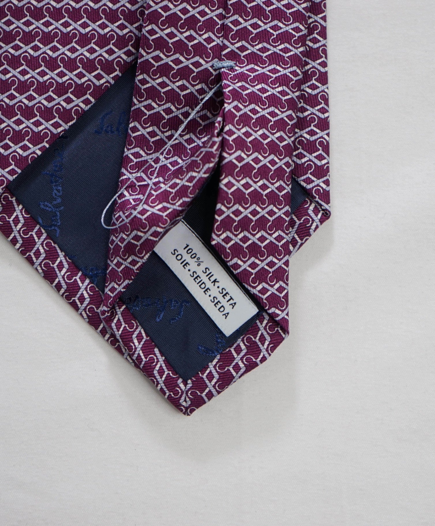 $250 FERRAGAMO - Purple Hanger Silk - 3.25" Tie