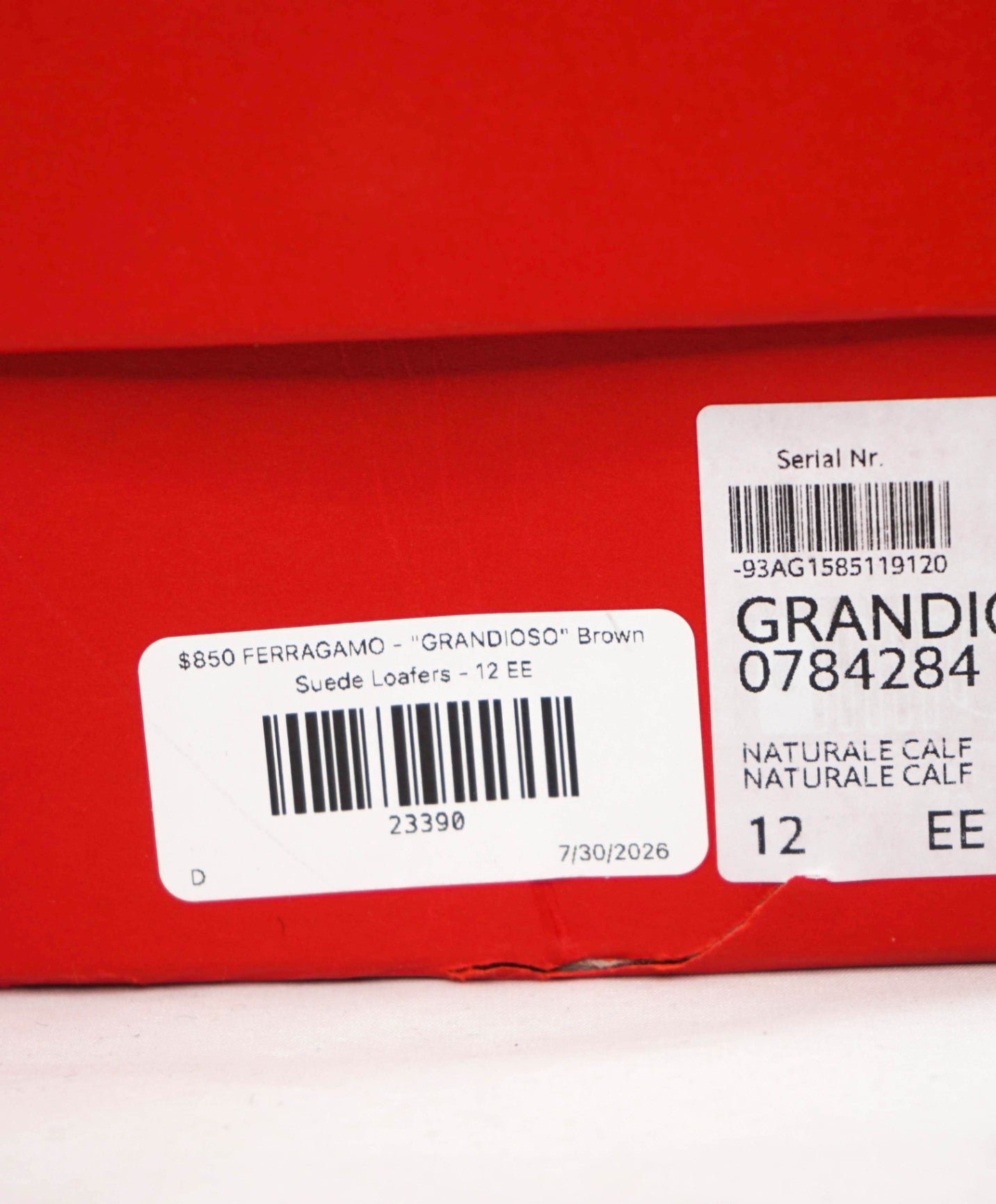 $850 FERRAGAMO - "GRANDIOSO" Brown Suede Loafers - 12 EE