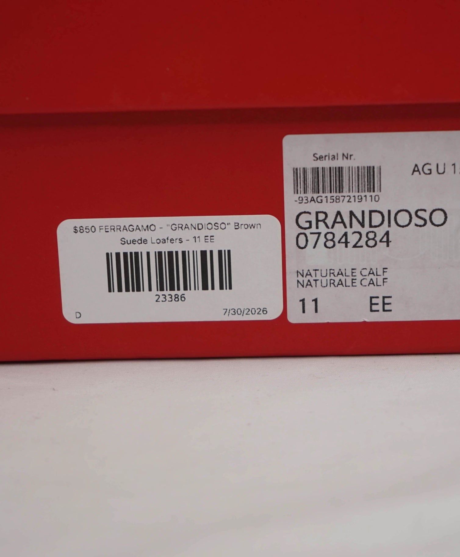 $850 FERRAGAMO - "GRANDIOSO" Brown Suede Loafers - 11 EE
