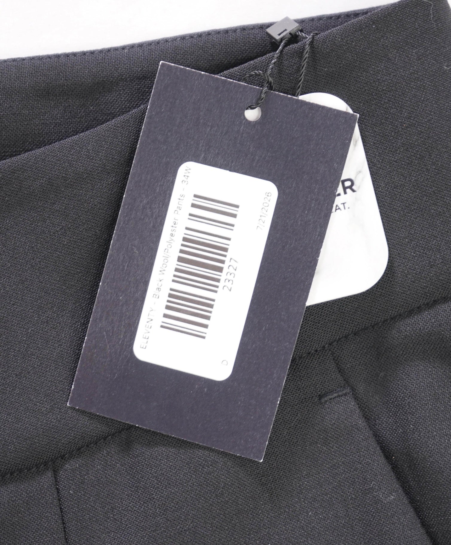 $495 ELEVENTY - Black Wool Dress Pants - 