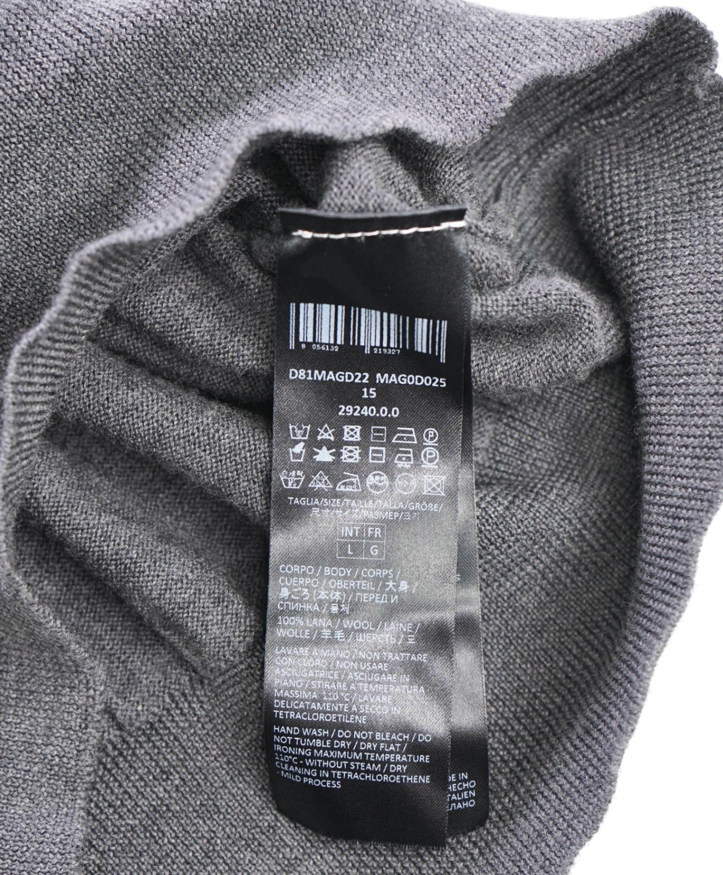 $445 ELEVENTY - Gray Wool Turtleneck Sweater - L (Women)