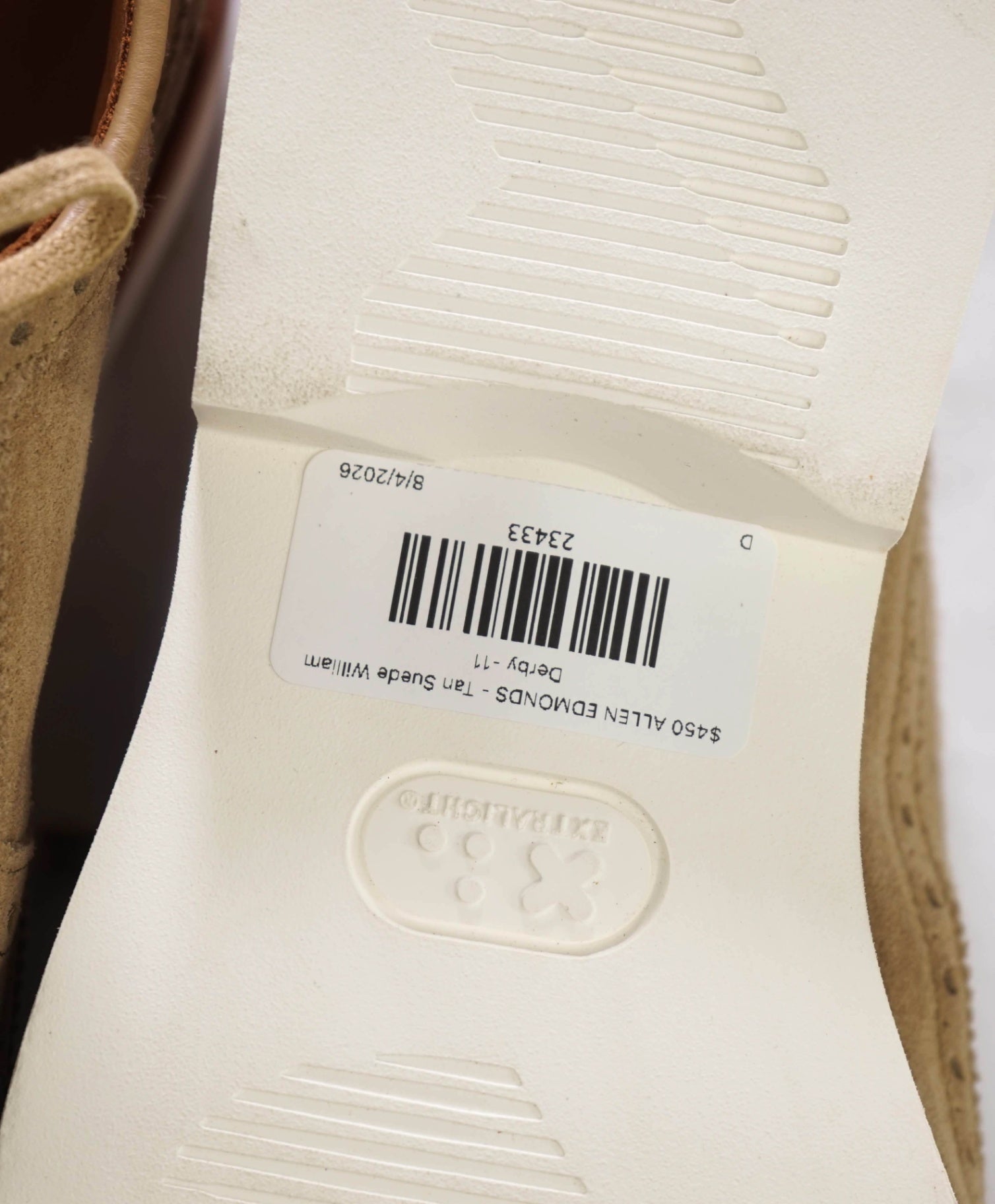 $450 ALLEN EDMONDS - Tan Suede William Derby -11