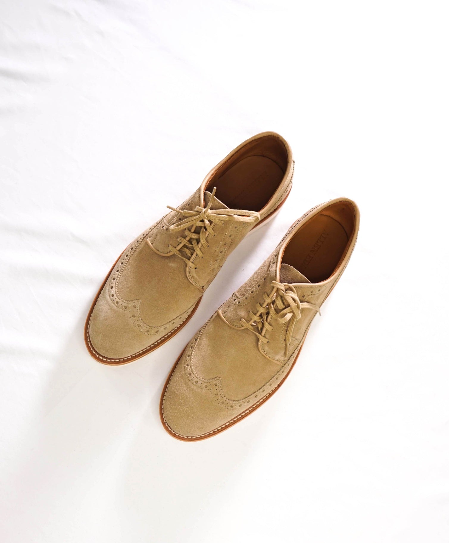$450 ALLEN EDMONDS - Tan Suede William Derby -11