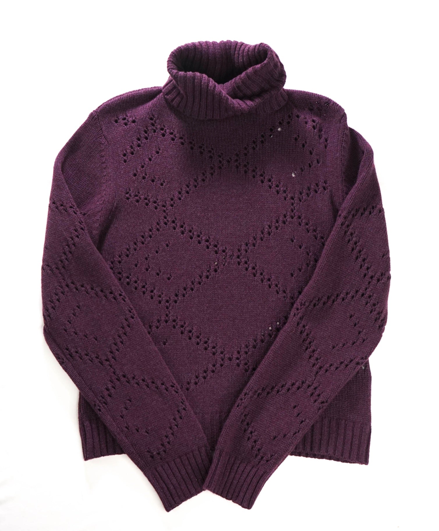 $595 ELEVENTY - Purple Wool/Cashmere Turtleneck - M (Women)