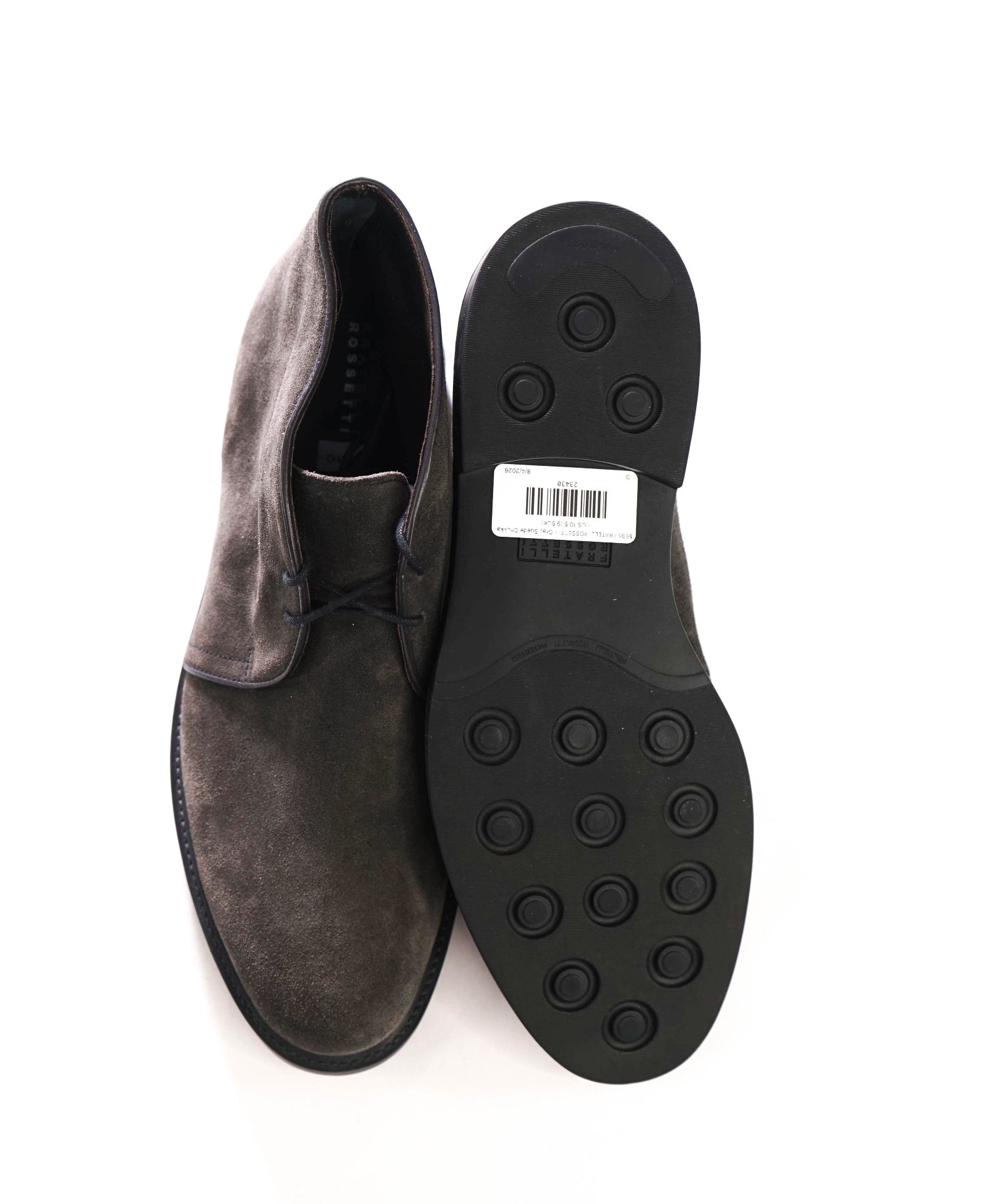 $695 FRATELLI ROSSETTI - Gray Suede Chukka Boots - US 10.5 (9.5UK)