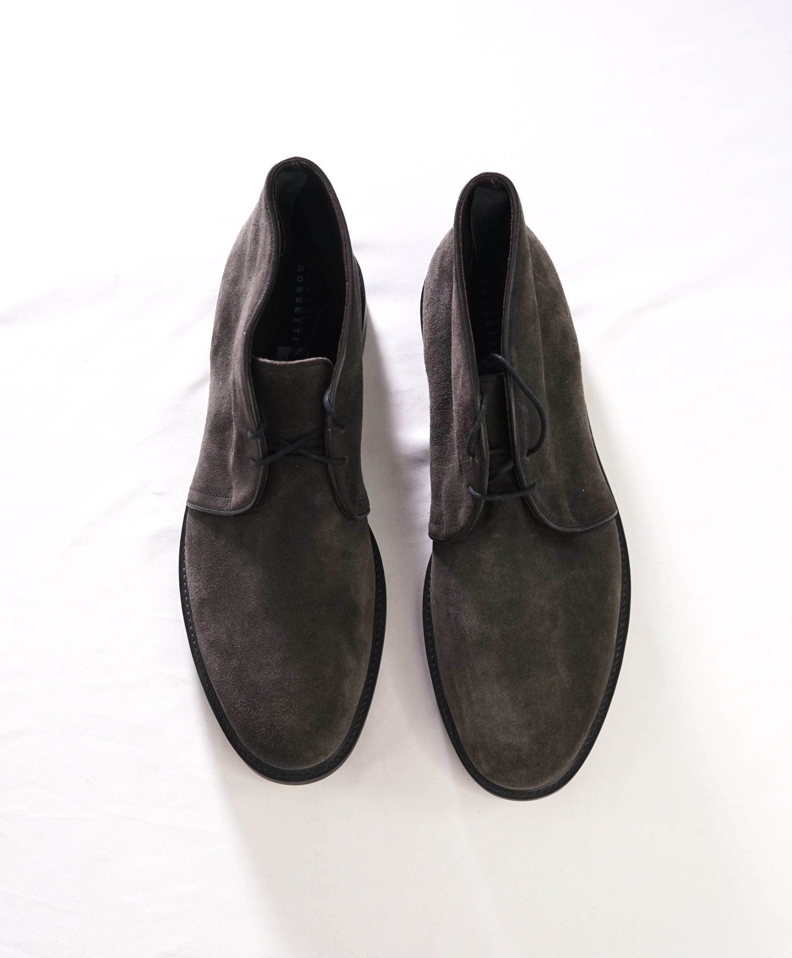 $695 FRATELLI ROSSETTI - Gray Suede Chukka Boots - US 10.5 (9.5UK)