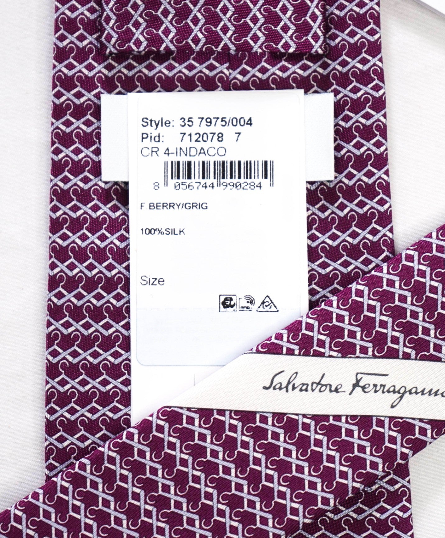 $250 FERRAGAMO - Purple Hanger Silk - 3.25" Tie
