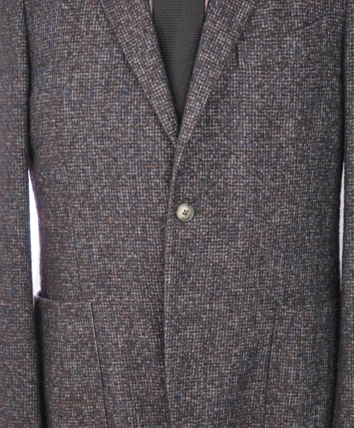 $1,400 BOGLIOLI - Brown/Navy Alpaca/Wool Blazer - 40R
