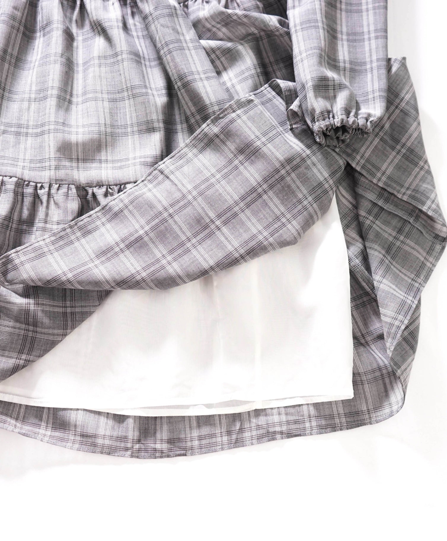 $795 ELEVENTY - Gray Plaid Wool Blend Dress - 2