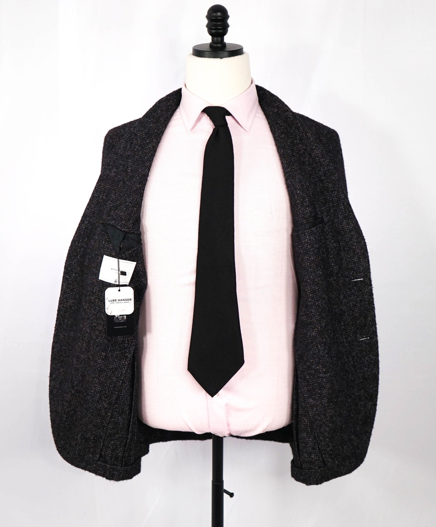 $1,400 BOGLIOLI - Brown/Navy Alpaca/Wool Blazer - 40R