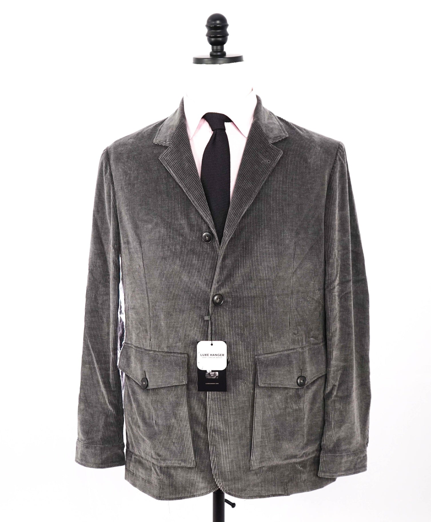 $3,075 CANALI - Gray Cashmere/Cotton Corduroy Jacket - 38R