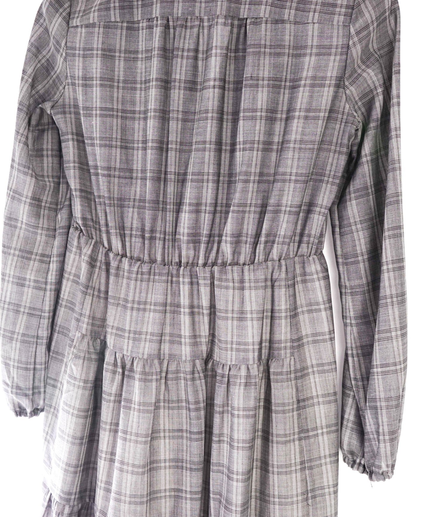 $795 ELEVENTY - Gray Plaid Wool Blend Dress - 2