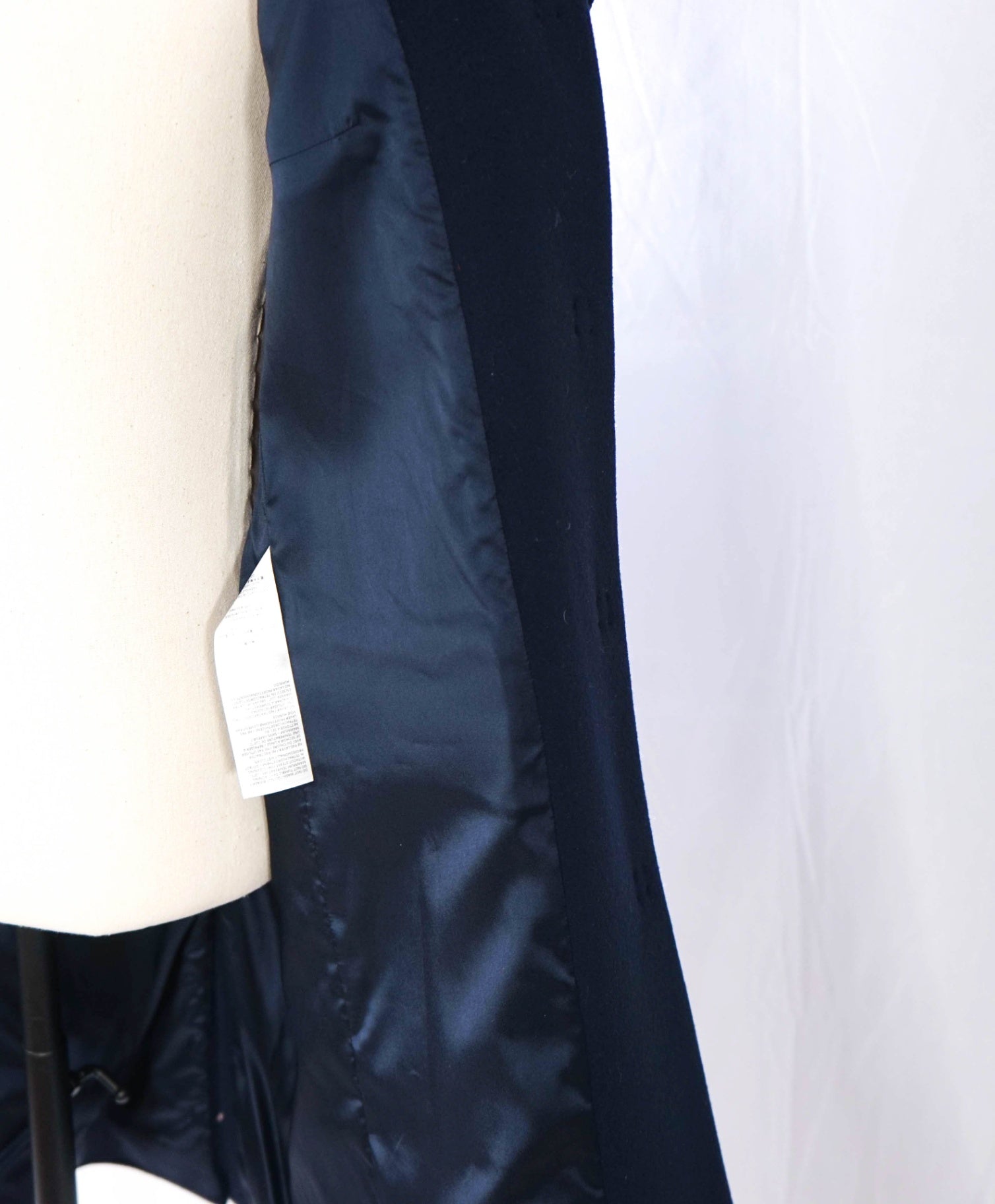$1,195 ELEVENTY - Navy Blue Wool Scarf Collar Coat - 8 US (46EU)