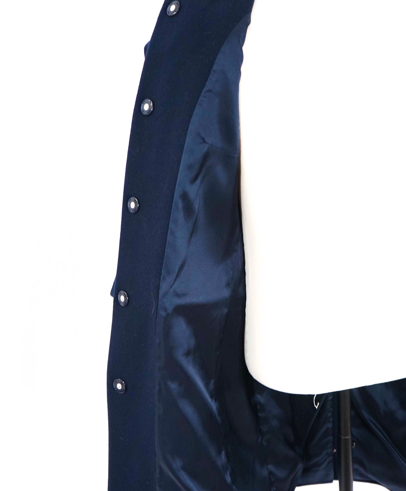 $1,195 ELEVENTY - Navy Blue Wool Scarf Collar Coat - 4 US (42 EU)