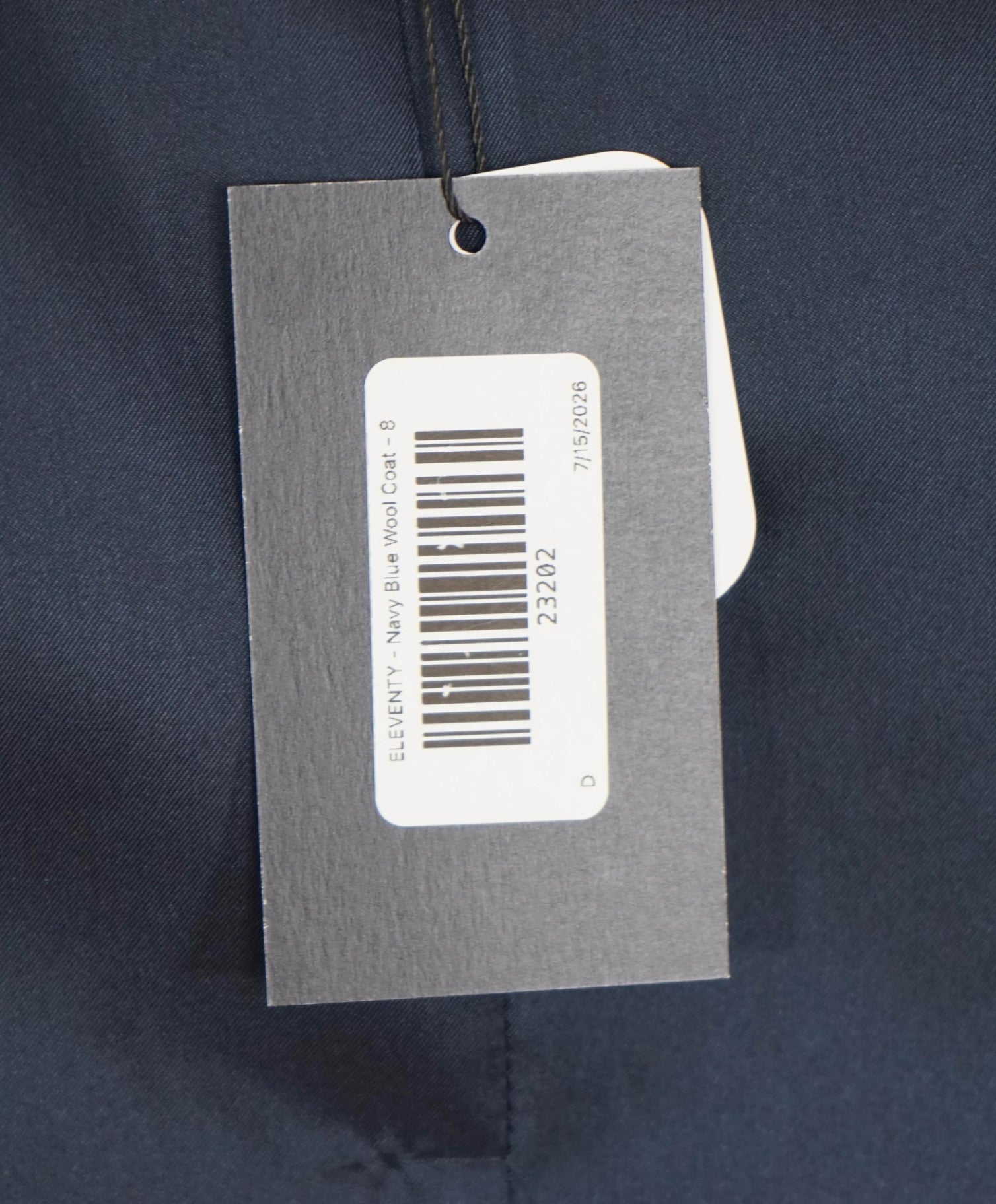 $1,195 ELEVENTY - Navy Blue Wool Scarf Collar Coat - 8 US (46EU)