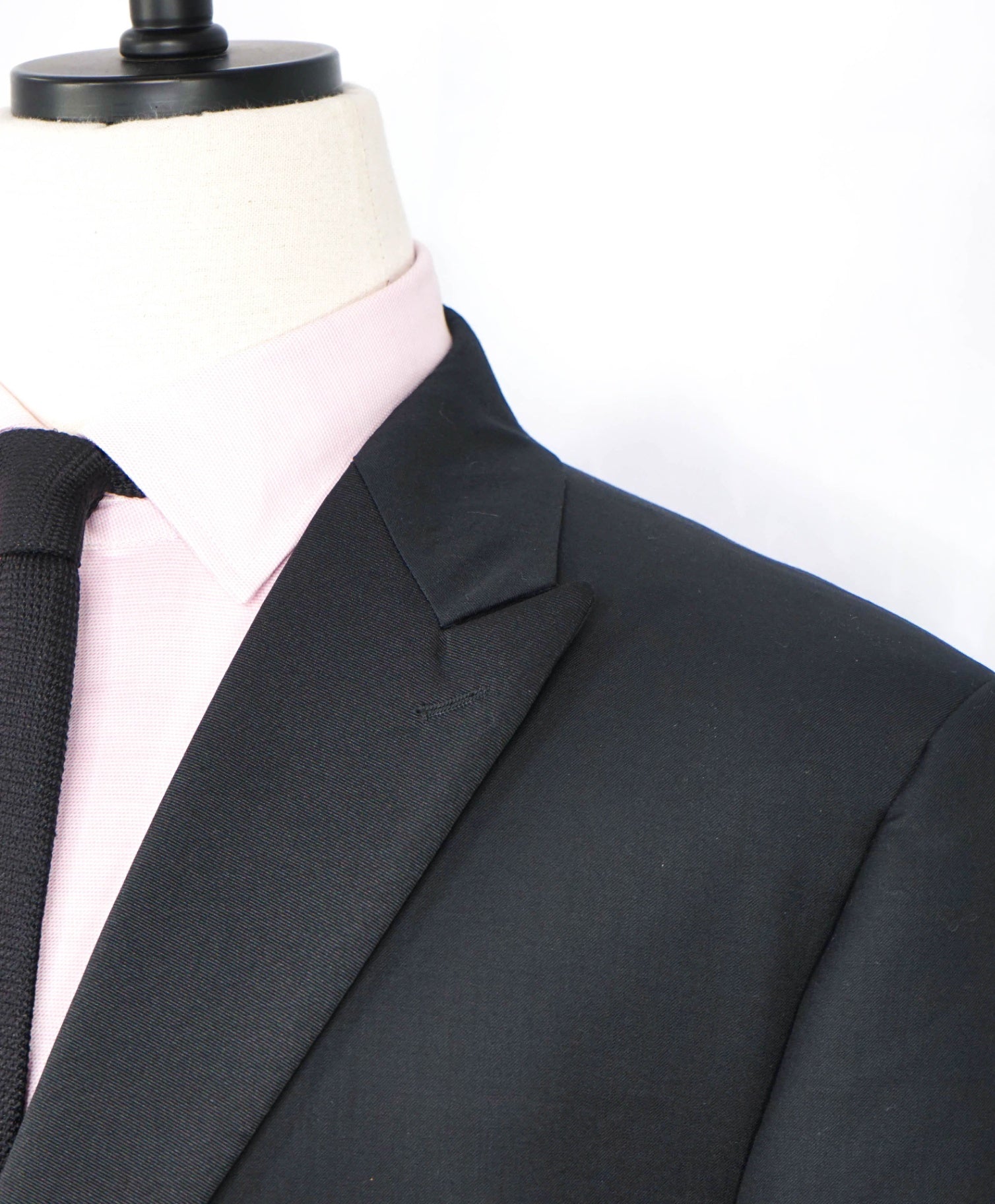 $1,295 ZEGNA For SFA - Black Wool/Silk Peak Dinner Jacket - 46R