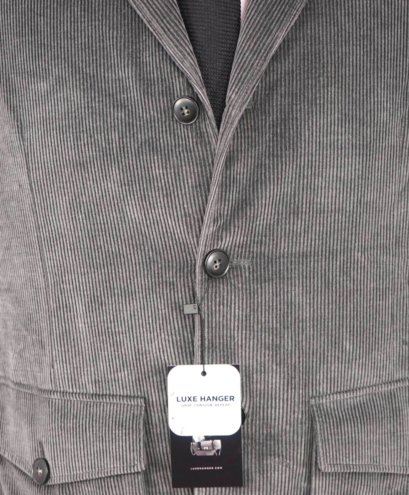 $3,075 CANALI - Gray Cashmere/Cotton Corduroy Jacket - 38R