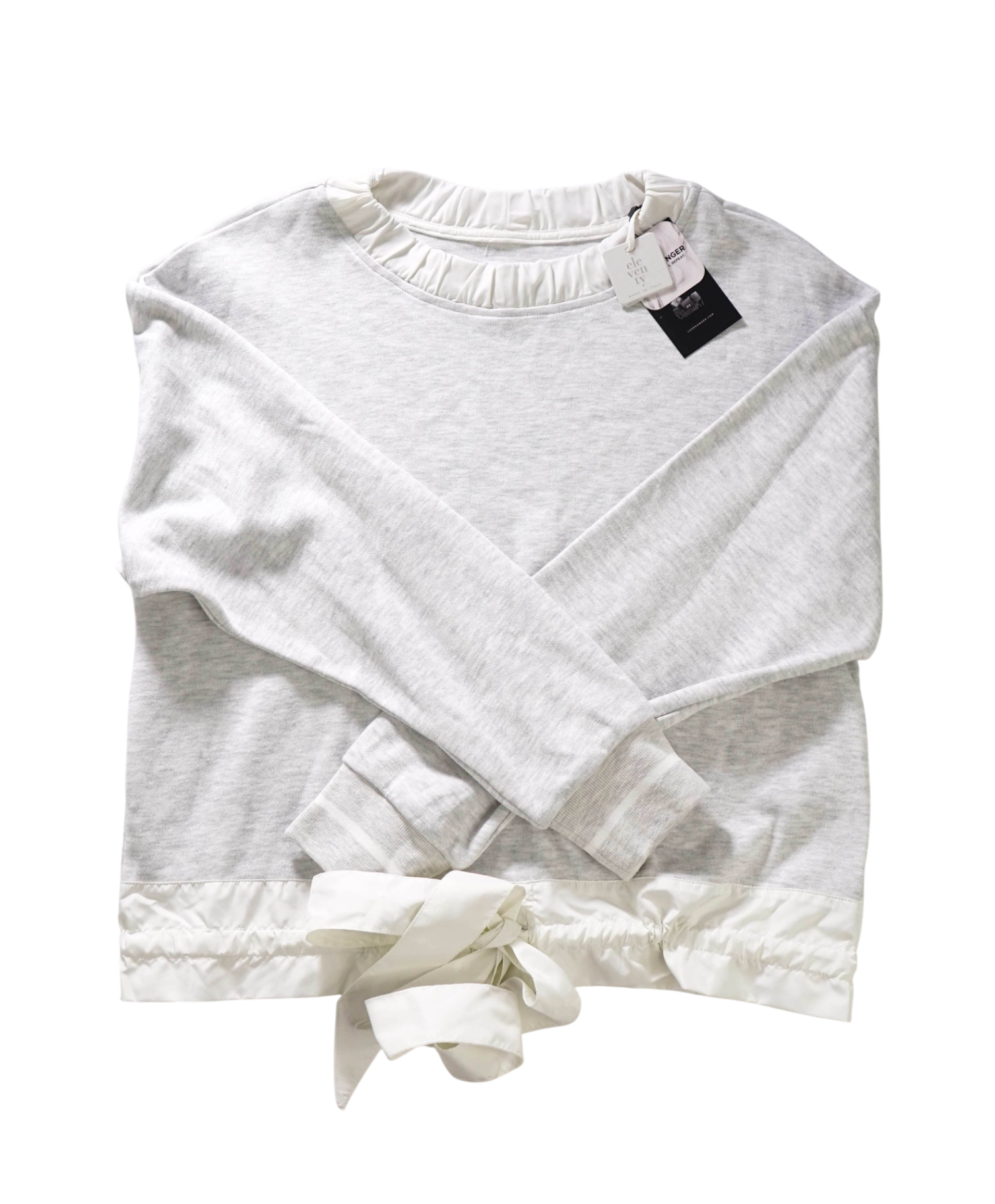 $595 ELEVENTY - Light Gray Cotton Sweater - S