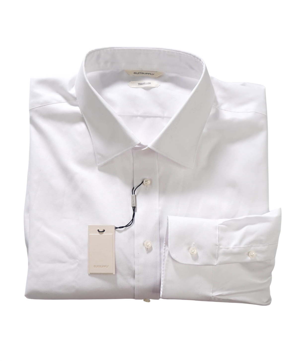 $130 SUITSUPPLY - White Traveller Cotton Shirt - 47