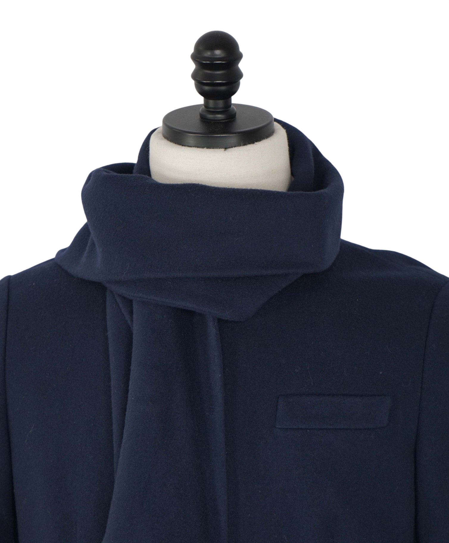$1,195 ELEVENTY - Navy Blue Wool Scarf Collar Coat - 4 US (42 EU)