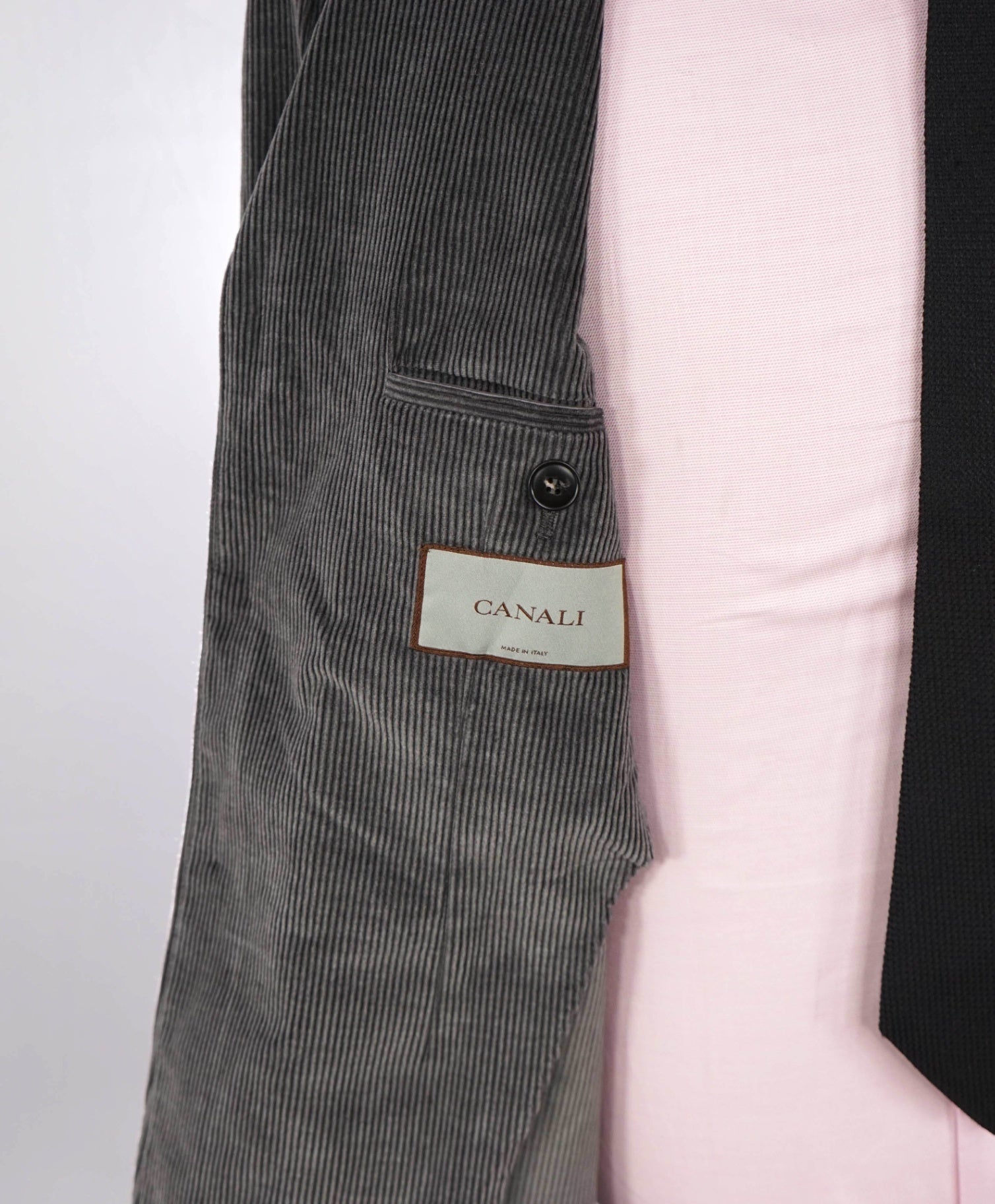 $3,075 CANALI - Gray Cashmere/Cotton Corduroy Jacket - 38R