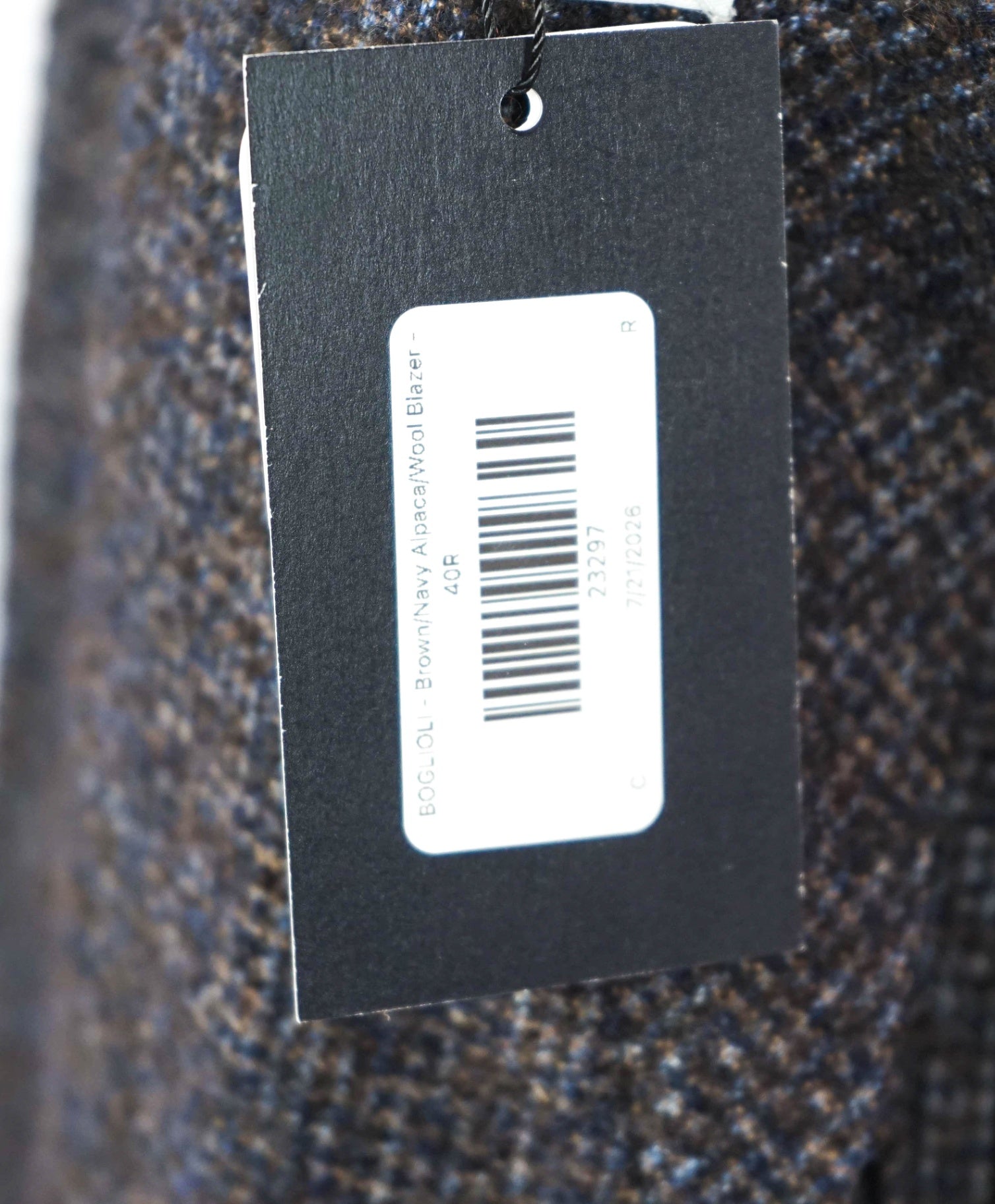 $1,400 BOGLIOLI - Brown/Navy Alpaca/Wool Blazer - 40R
