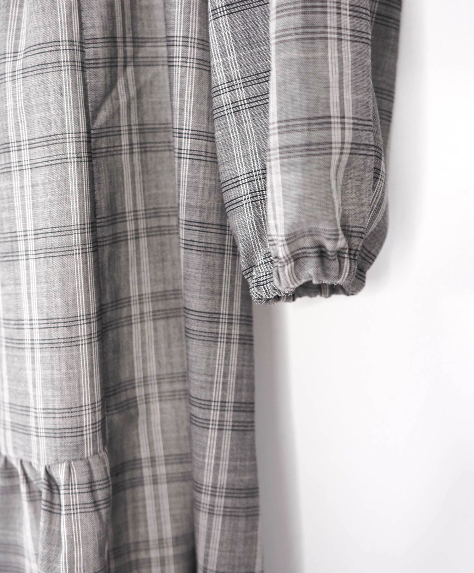 $795 ELEVENTY - Gray Plaid Wool Blend Dress - 2