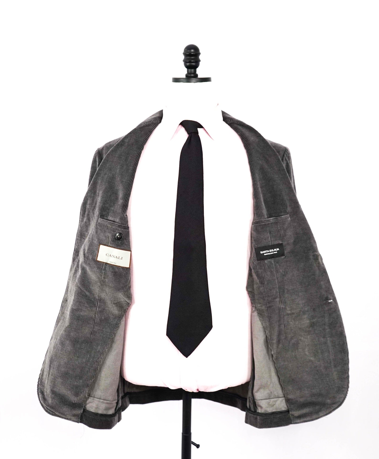 $3,075 CANALI - Gray Cashmere/Cotton Corduroy Jacket - 38R