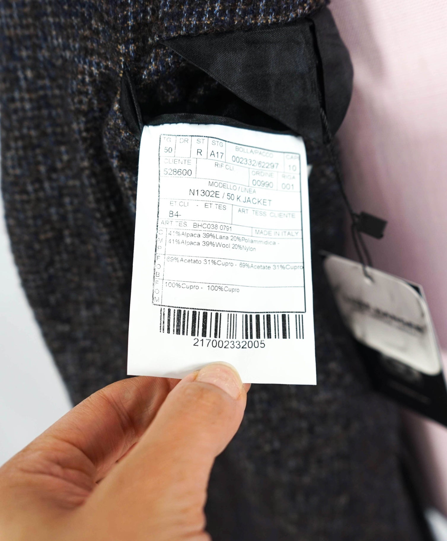 $1,400 BOGLIOLI - Brown/Navy Alpaca/Wool Blazer - 40R
