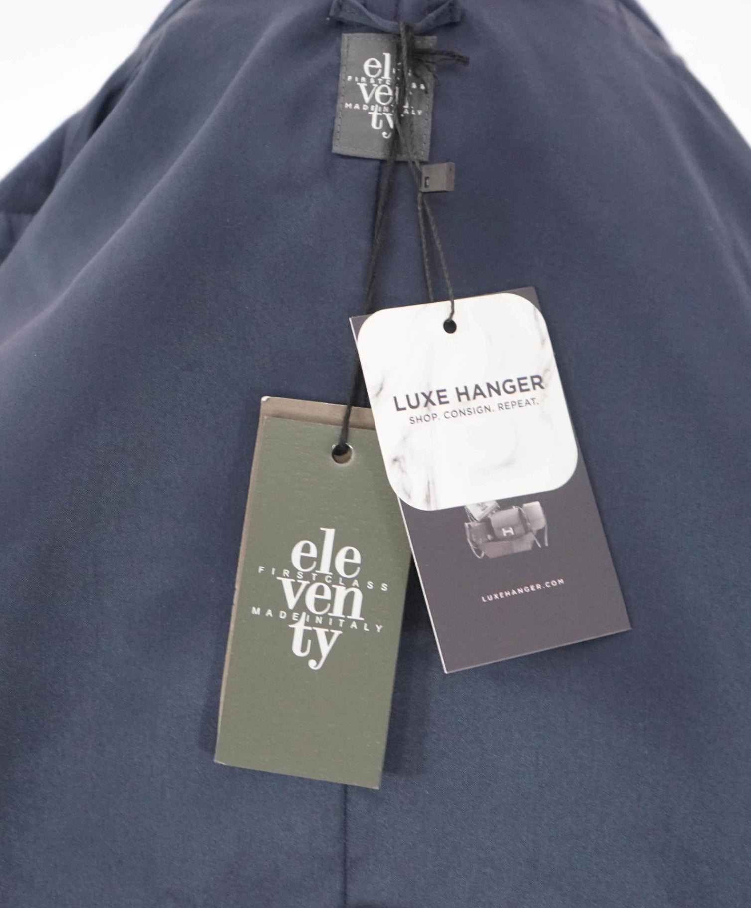 $1,195 ELEVENTY - Navy Blue Wool Scarf Collar Coat - 4 US (42 EU)