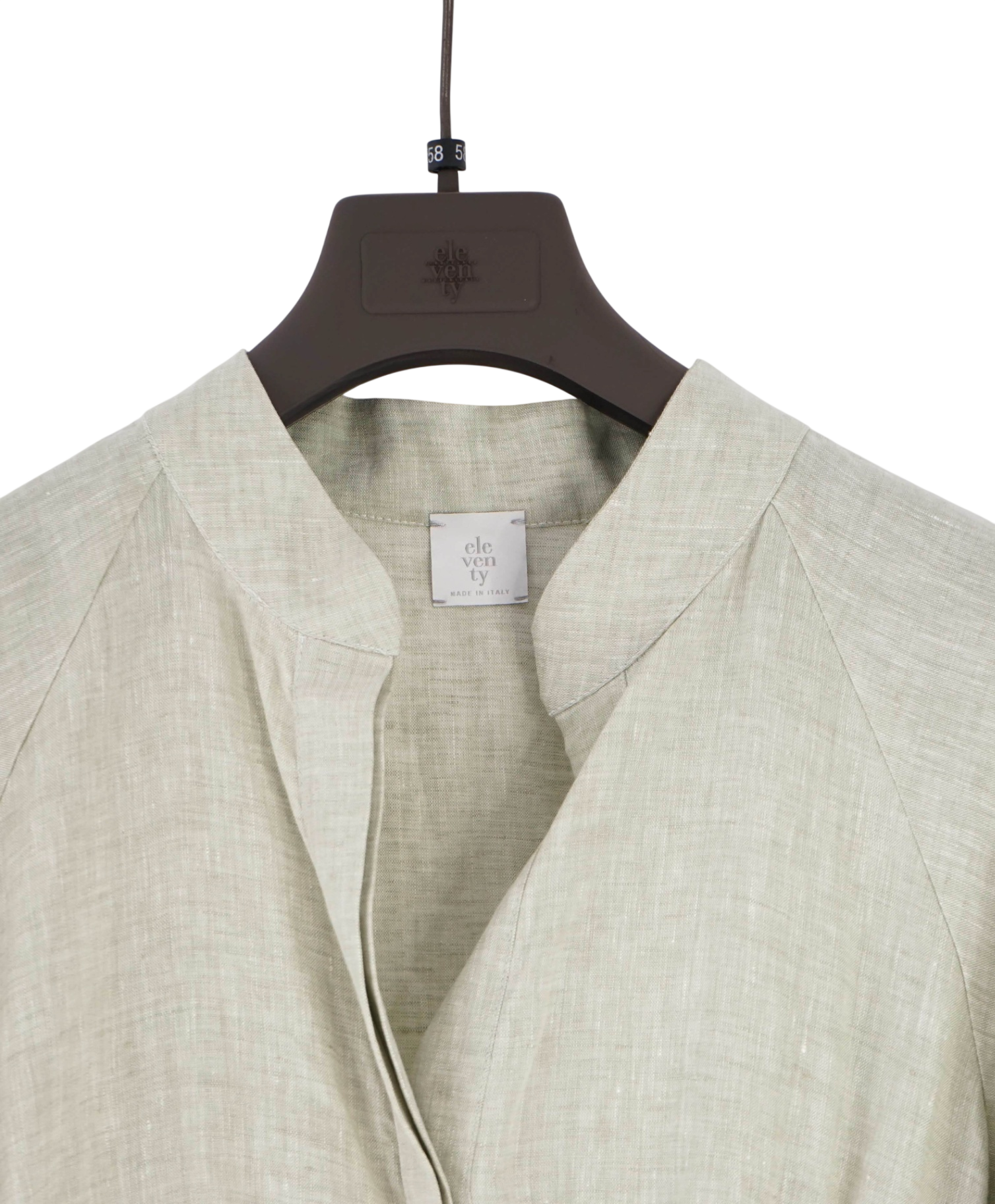$895 ELEVENTY - Green Linen Dress - 2