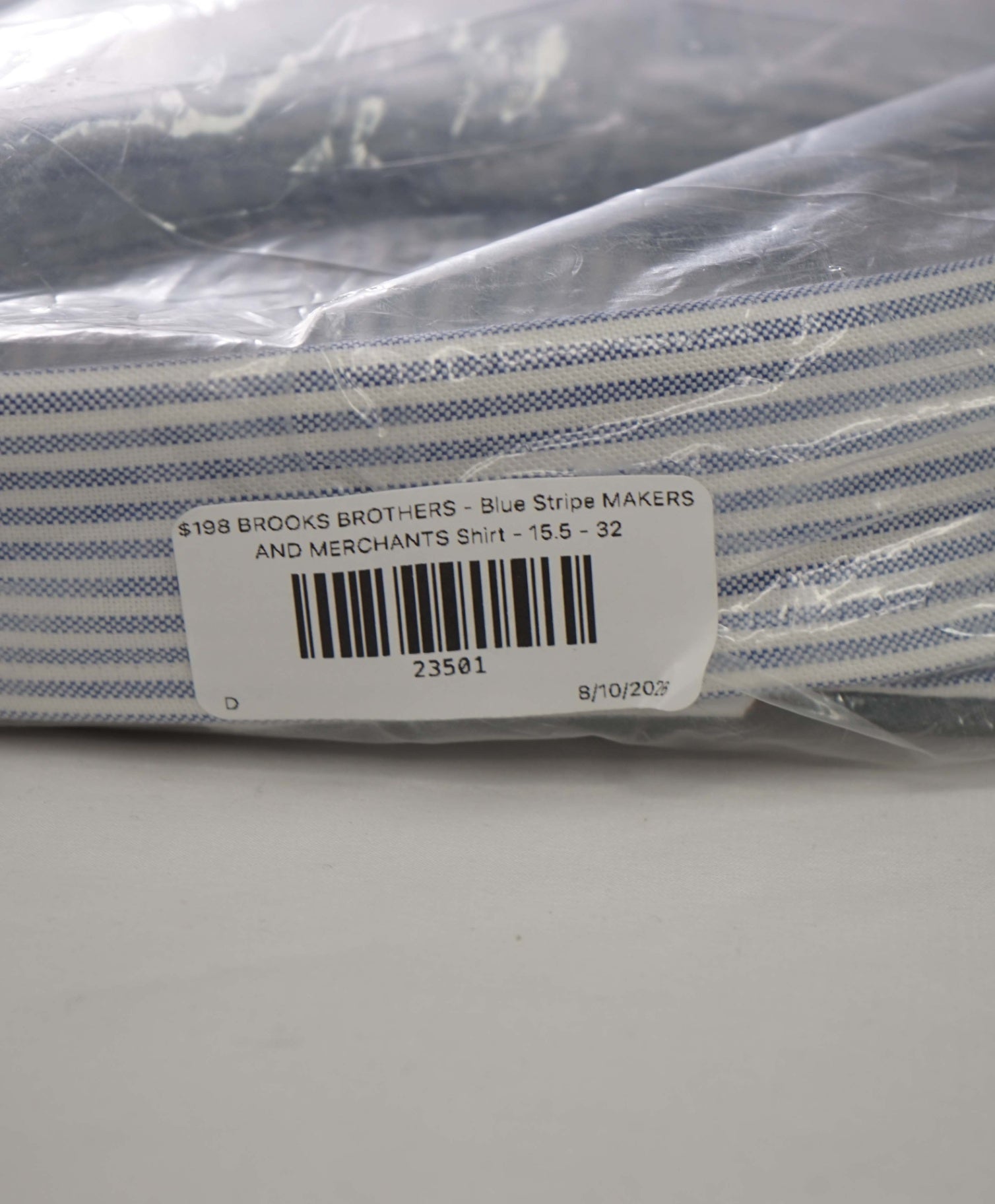 $198 BROOKS BROTHERS - Blue Stripe MAKERS AND MERCHANTS Shirt - 15.5 - 32