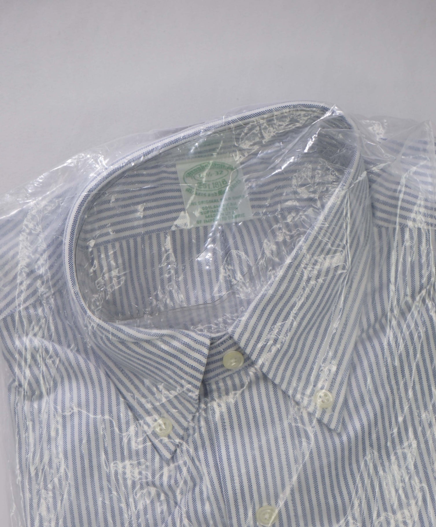 $198 BROOKS BROTHERS - Blue Stripe MAKERS AND MERCHANTS Shirt - 15.5 - 32