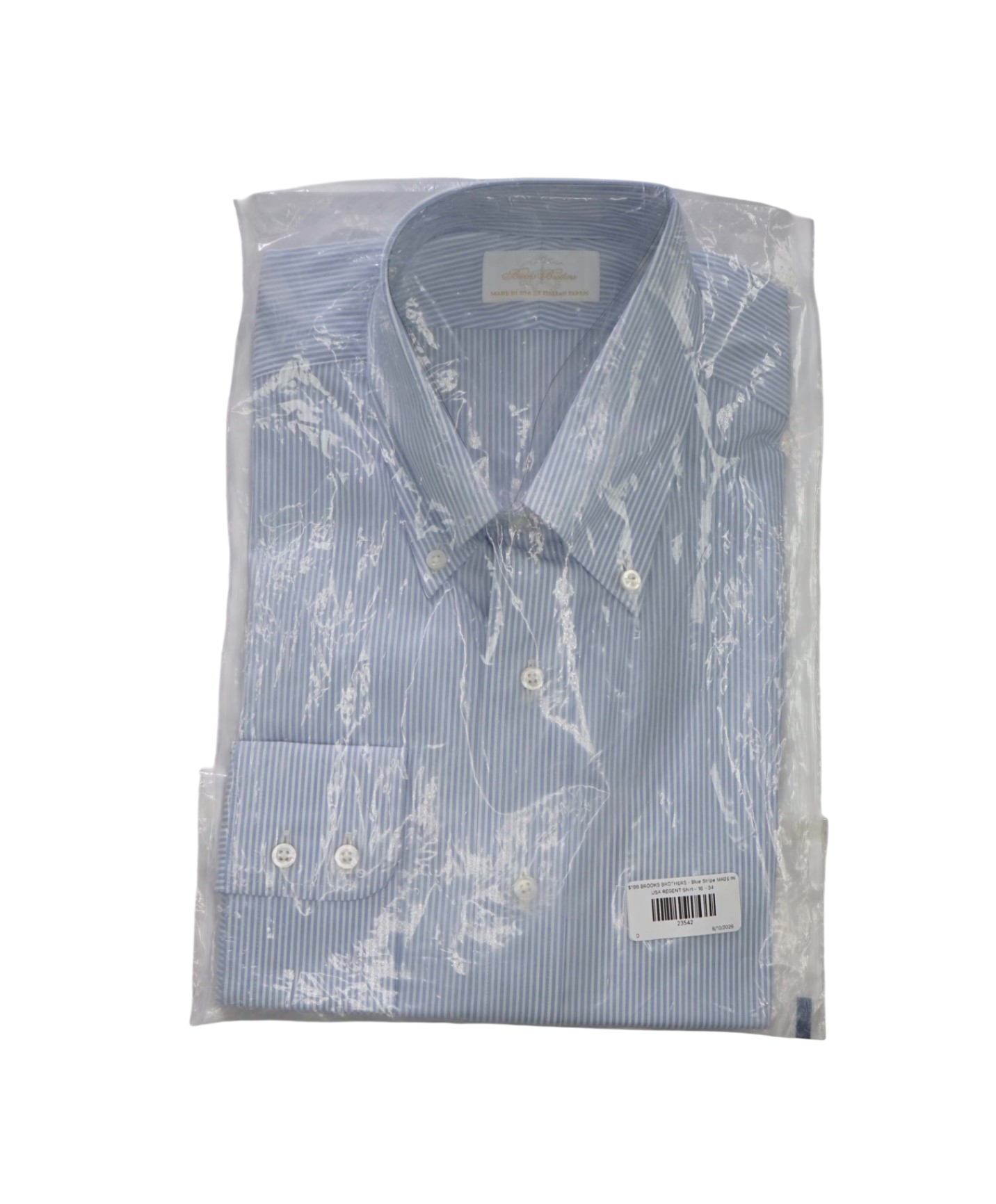 $198 BROOKS BROTHERS - Blue MADE IN USA REGENT Shirt - 16 - 34