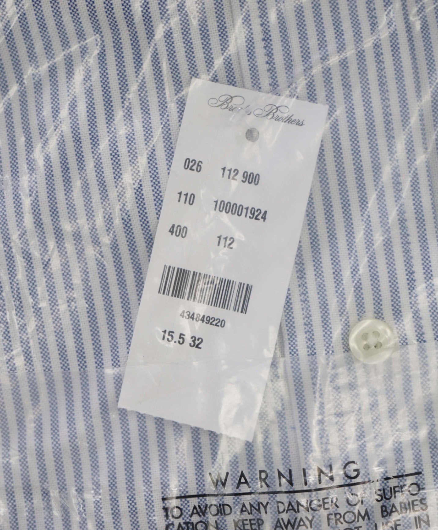 $198 BROOKS BROTHERS - Blue Stripe MAKERS AND MERCHANTS Shirt - 15.5 - 32