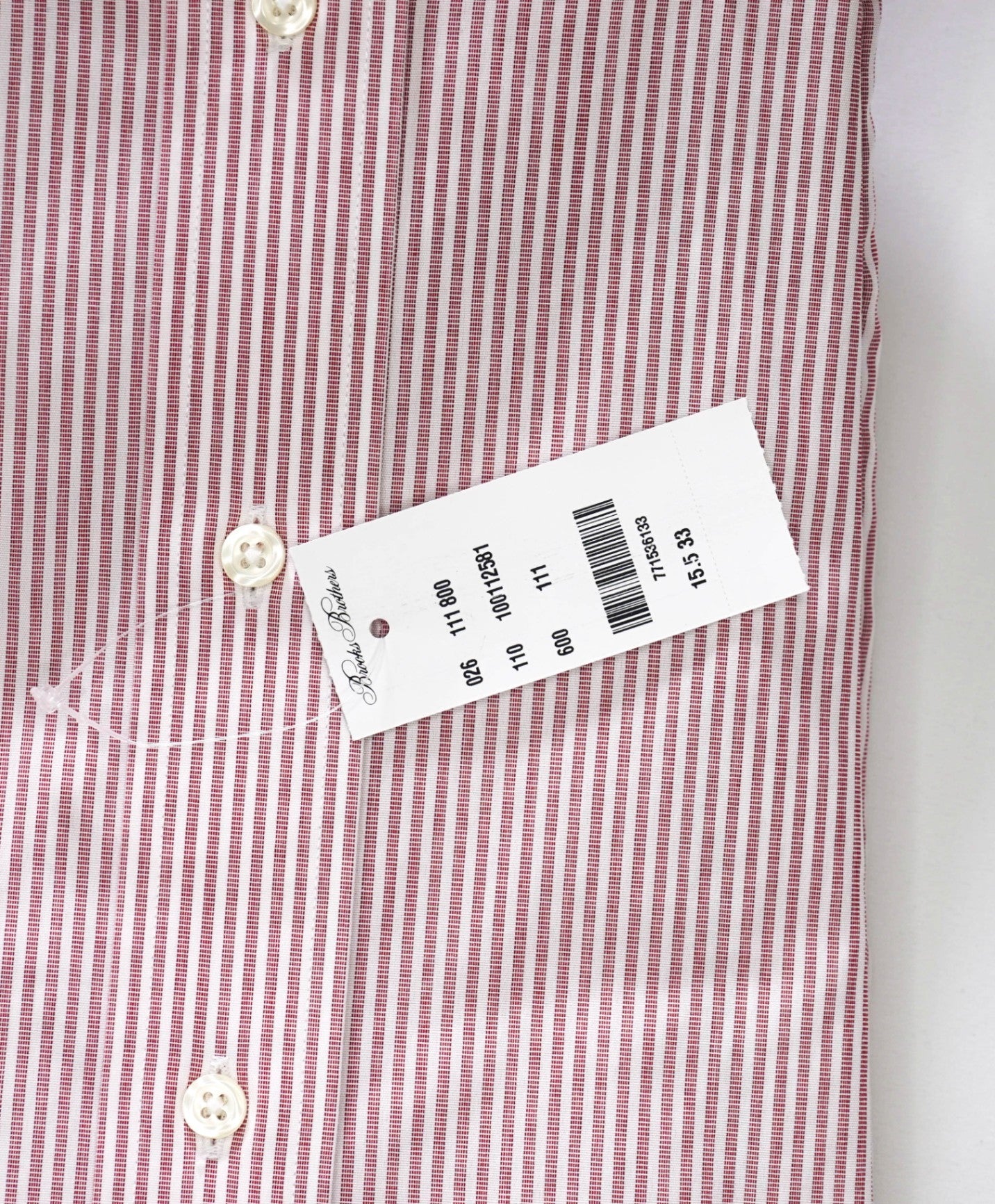 $128 BROOKS BROTHERS - Red Stripe NON-IRON MILANO Shirt - 15.5 - 33