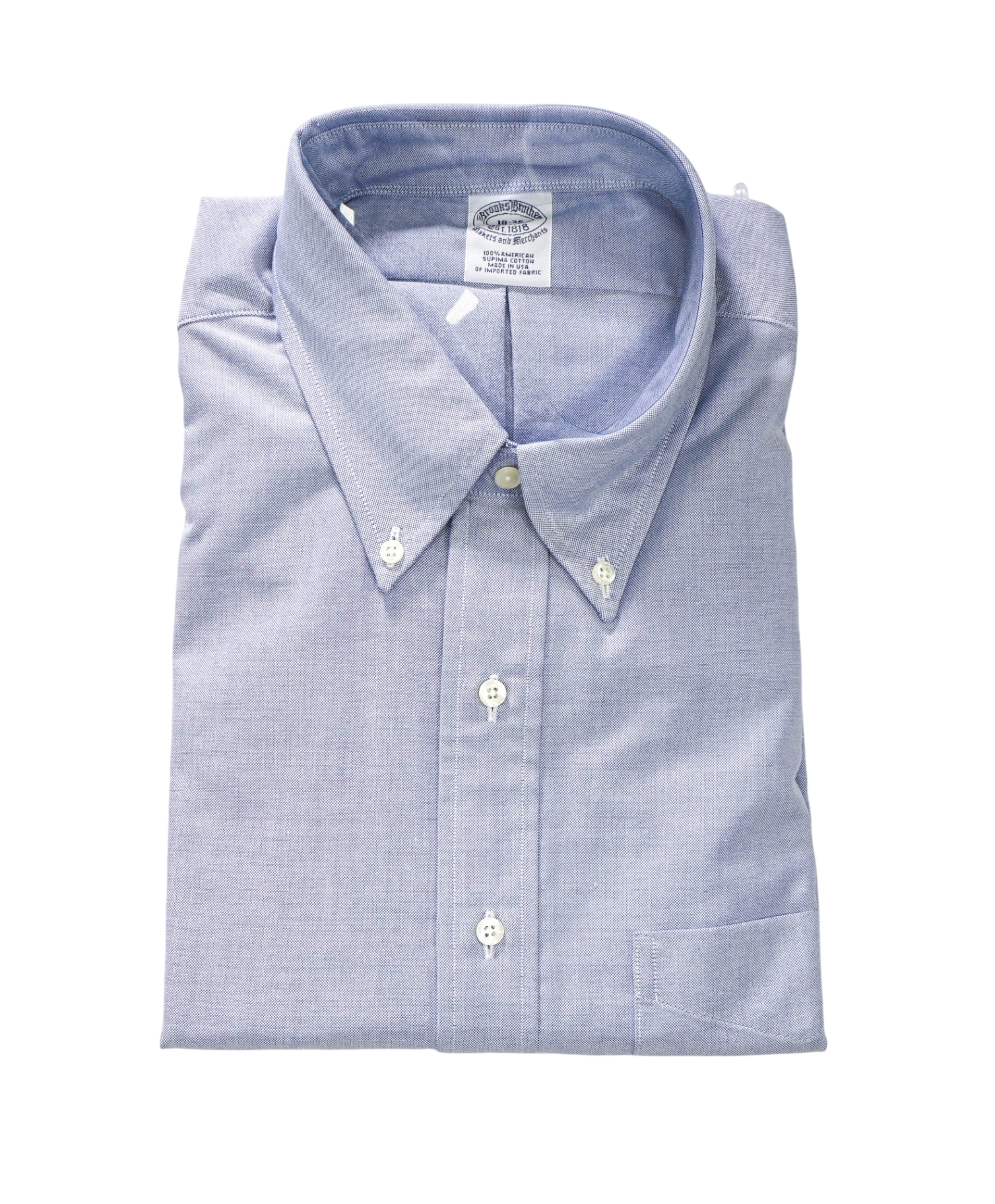 $198 BROOKS BROTHERS - Blue MADE IN USA MAKERS AND MERCHANTS Shirt - 18 - 36