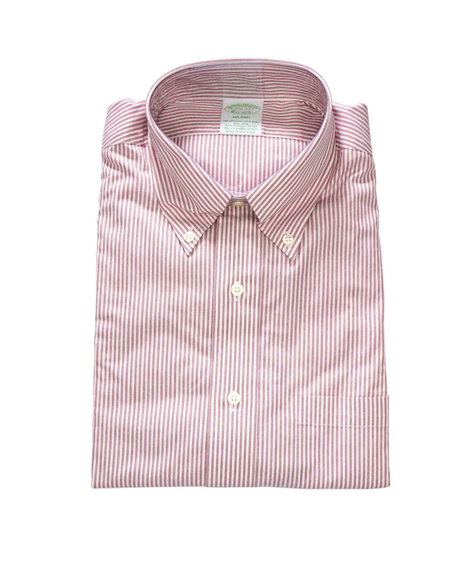 $128 BROOKS BROTHERS - Red Stripe NON-IRON MILANO Shirt - 15.5 - 33