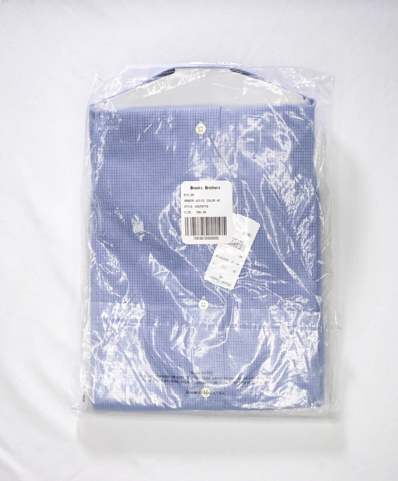 $128 BROOKS BROTHERS - Blue Check NON-IRON MILANO Shirt - 15.5 - 33