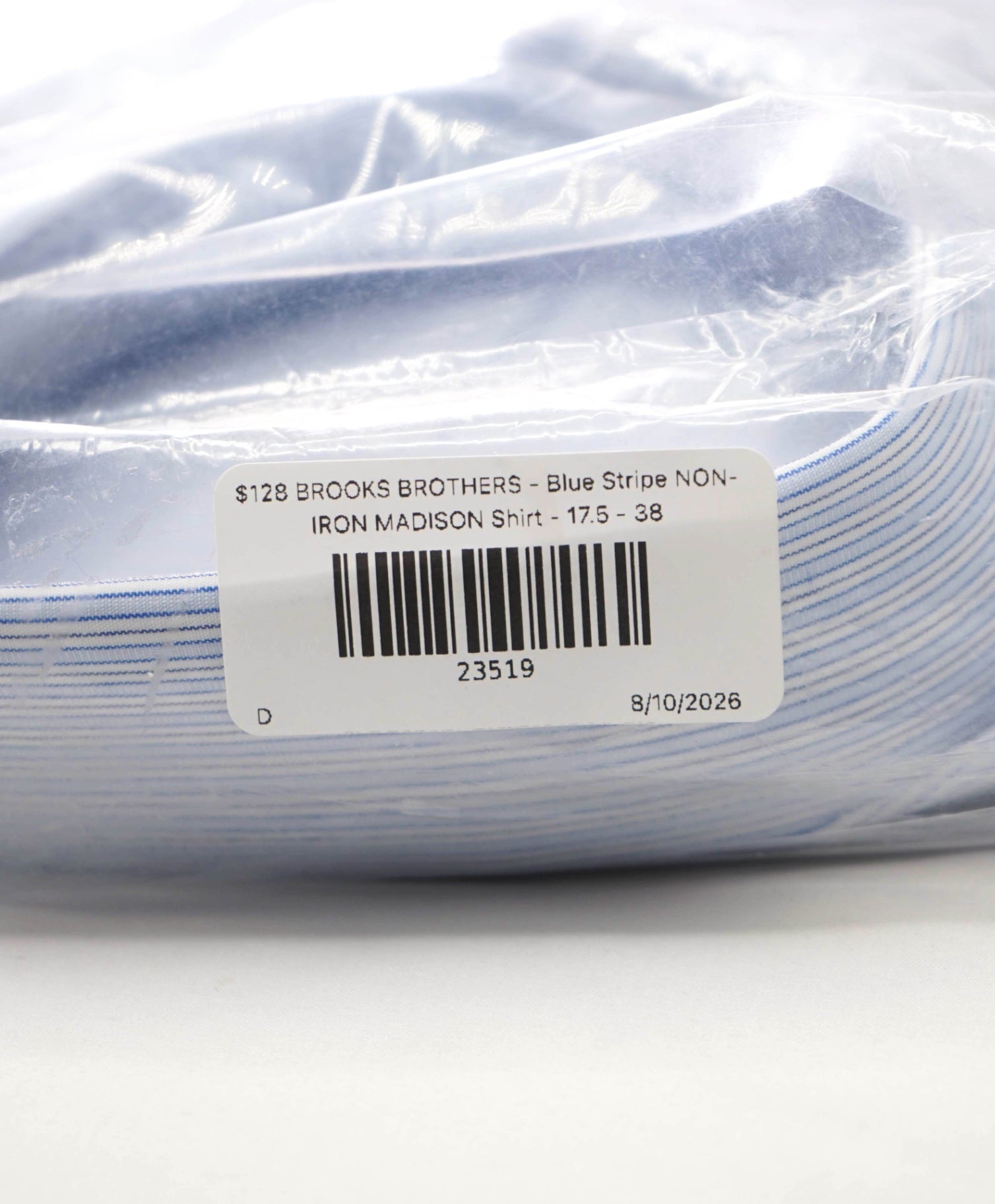 $128 BROOKS BROTHERS - Blue Stripe NON-IRON MADISON Shirt - 17.5 - 38