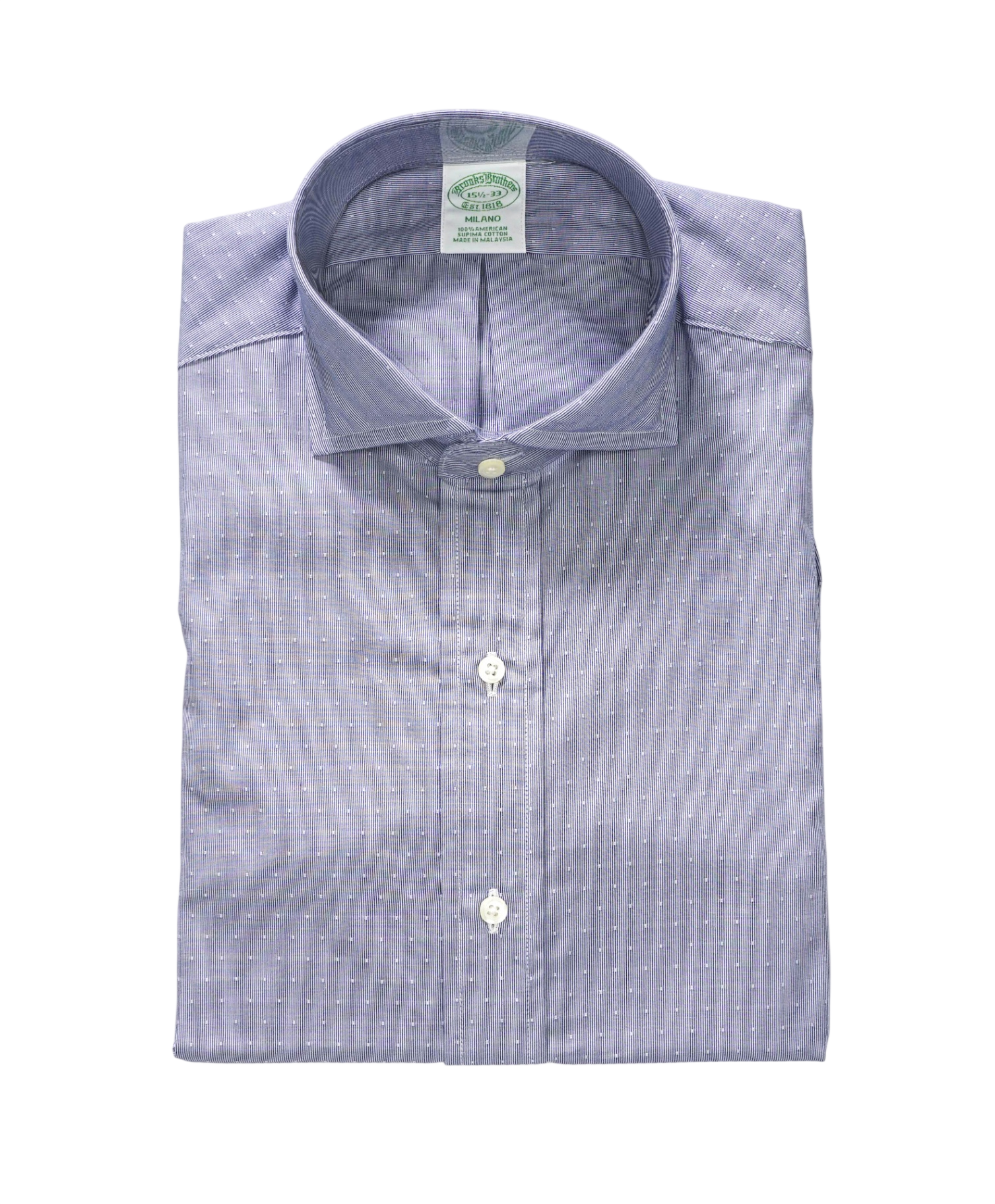 $128 BROOKS BROTHERS - Blue Micro NON-IRON MILANO Shirt - 15.5 - 33