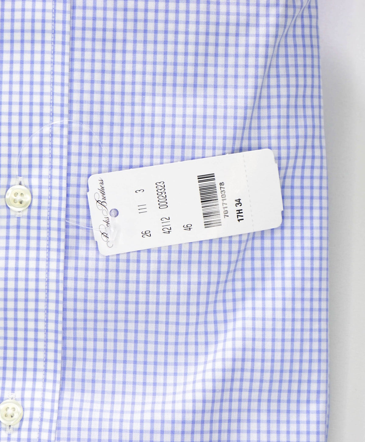 $128 BROOKS BROTHERS - Blue Gingham NON-IRON REGENT Shirt - 17.5 - 34