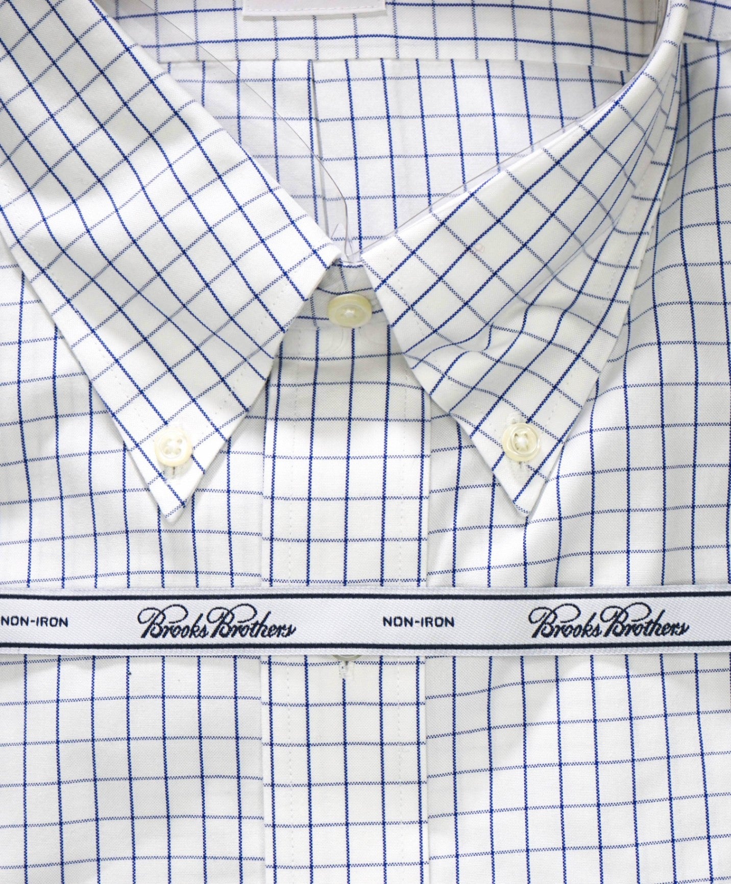 $128 BROOKS BROTHERS - Blue Check NON-IRON MADISON Shirt - 17.5 - 33