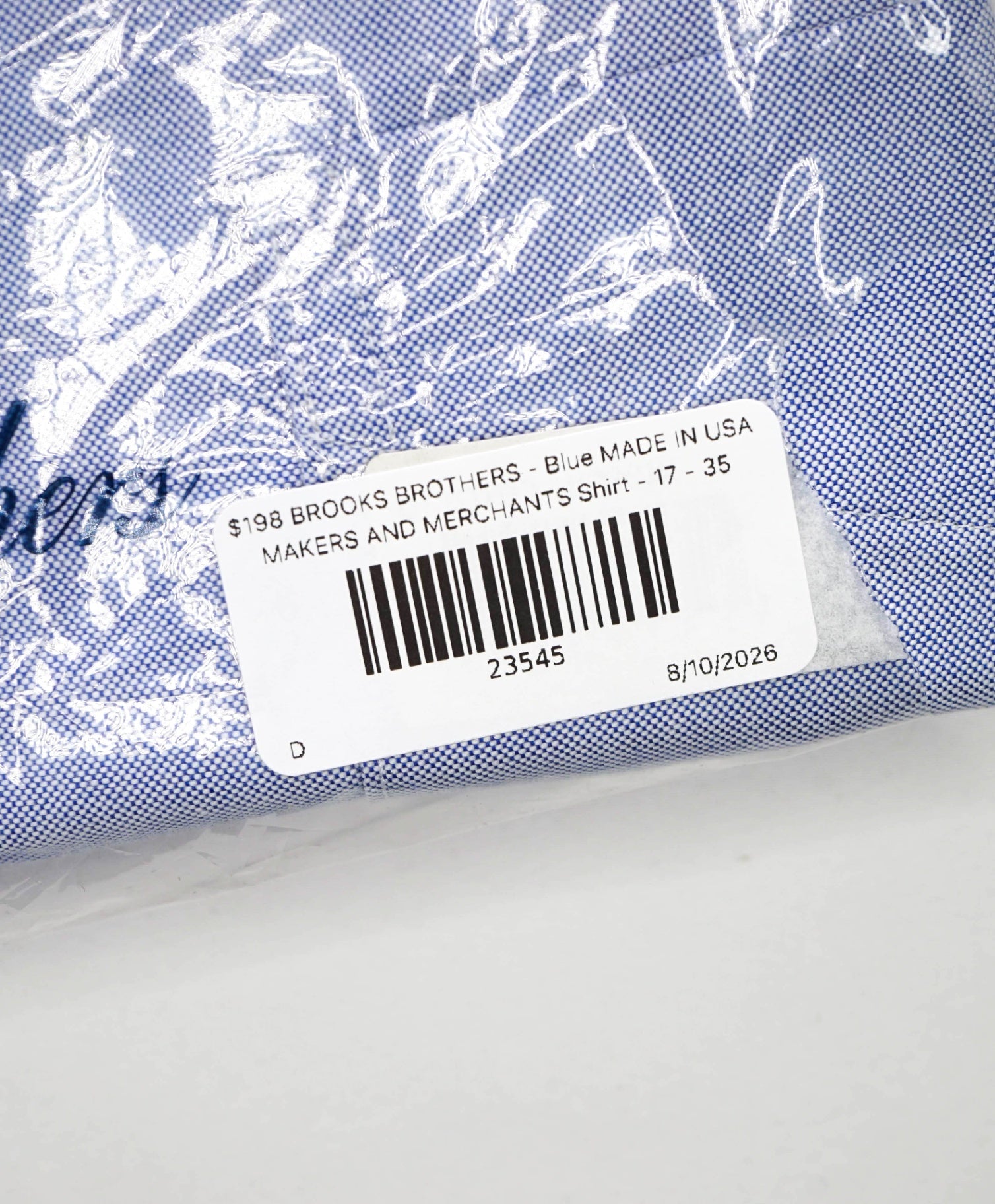 $198 BROOKS BROTHERS - Blue MADE IN USA MAKERS AND MERCHANTS Shirt - 17 - 35