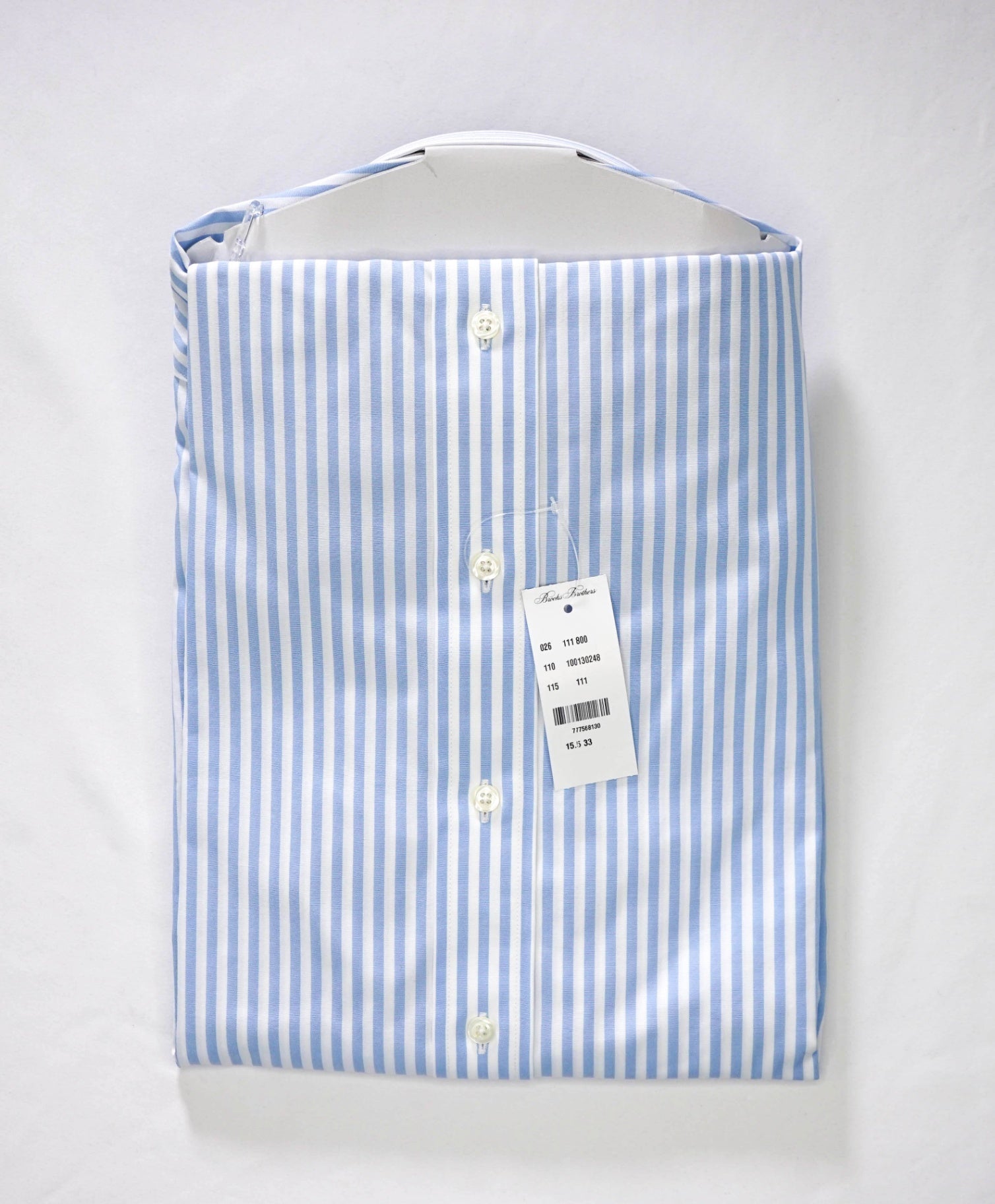 $128 BROOKS BROTHERS - Blue Stripe NON-IRON MILANO Shirt - 15.5 - 33